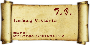Tamássy Viktória névjegykártya